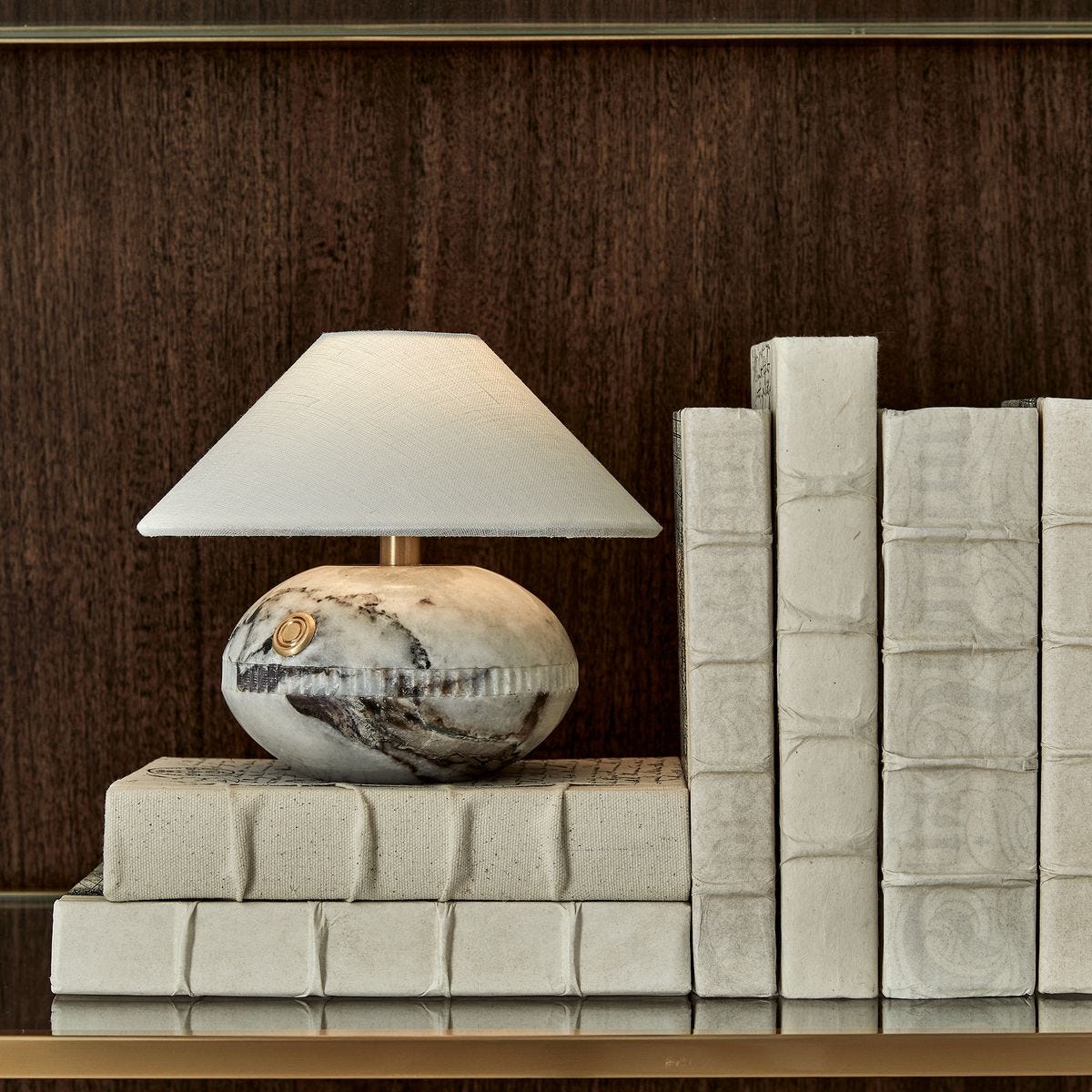 Curling Stone Rechargeable Mini Lamp - Marble