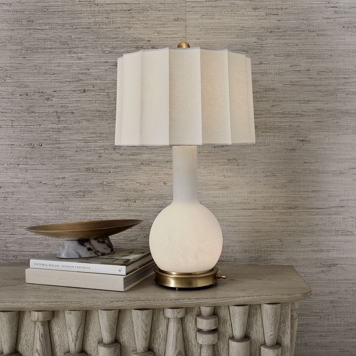 Light Hearted Table Lamp - White Alabaster