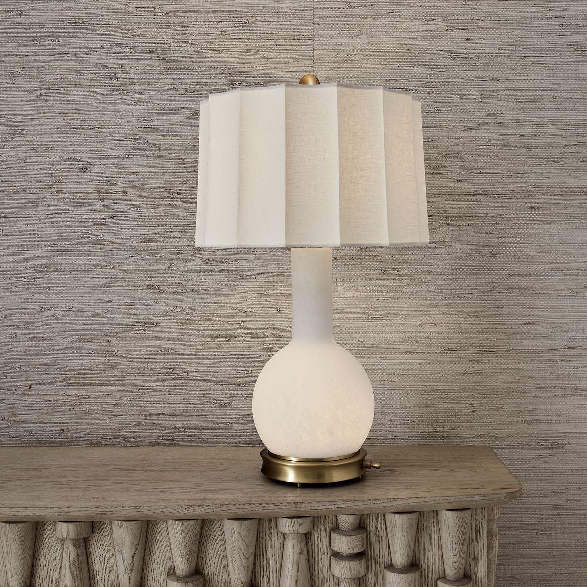 Light Hearted Table Lamp - White Alabaster