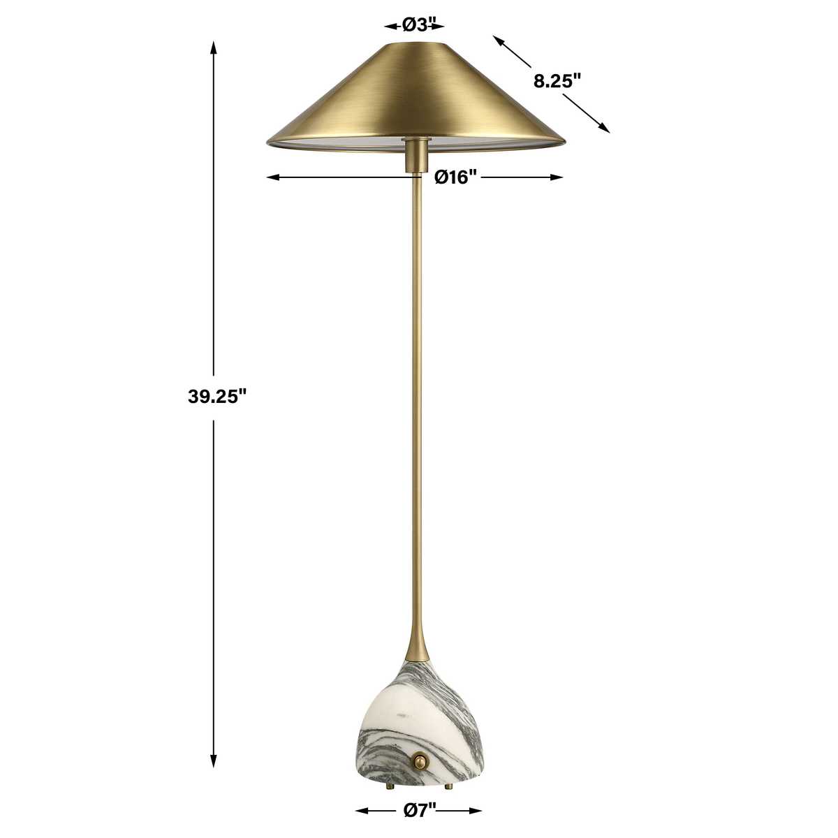 Kiss Buffet Lamp - Arabescato Marble