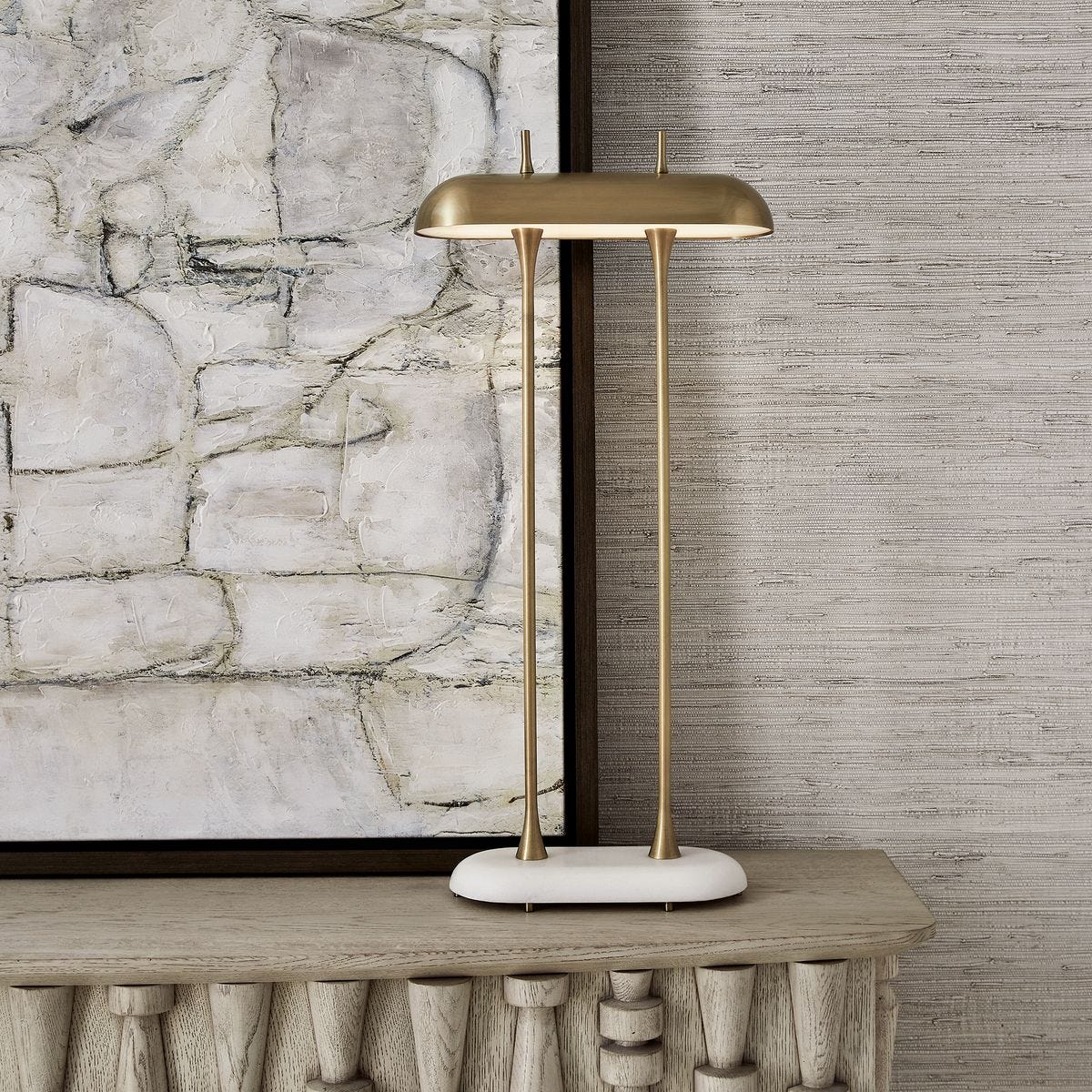 Papyrus Buffet Lamp - White Marble