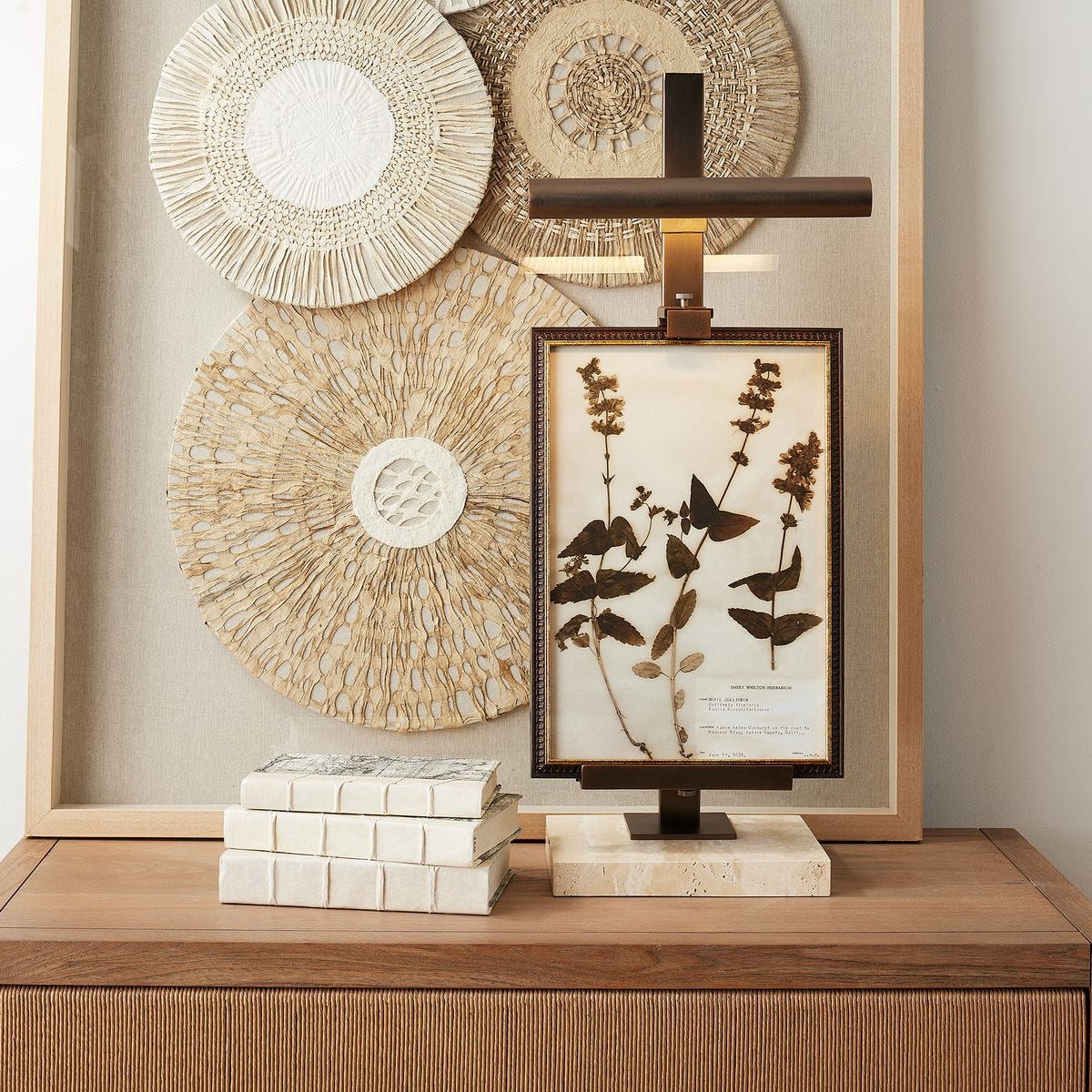 Lean On Me Lighted Easel - Travertine/Bronze