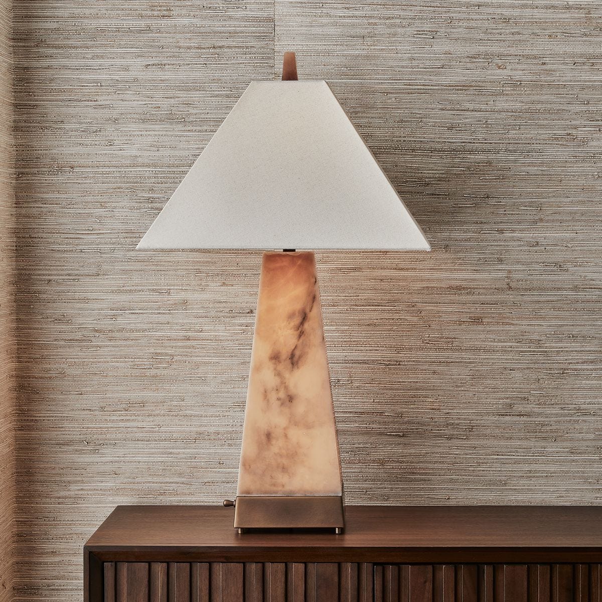 Lit Pyramid Table Lamp