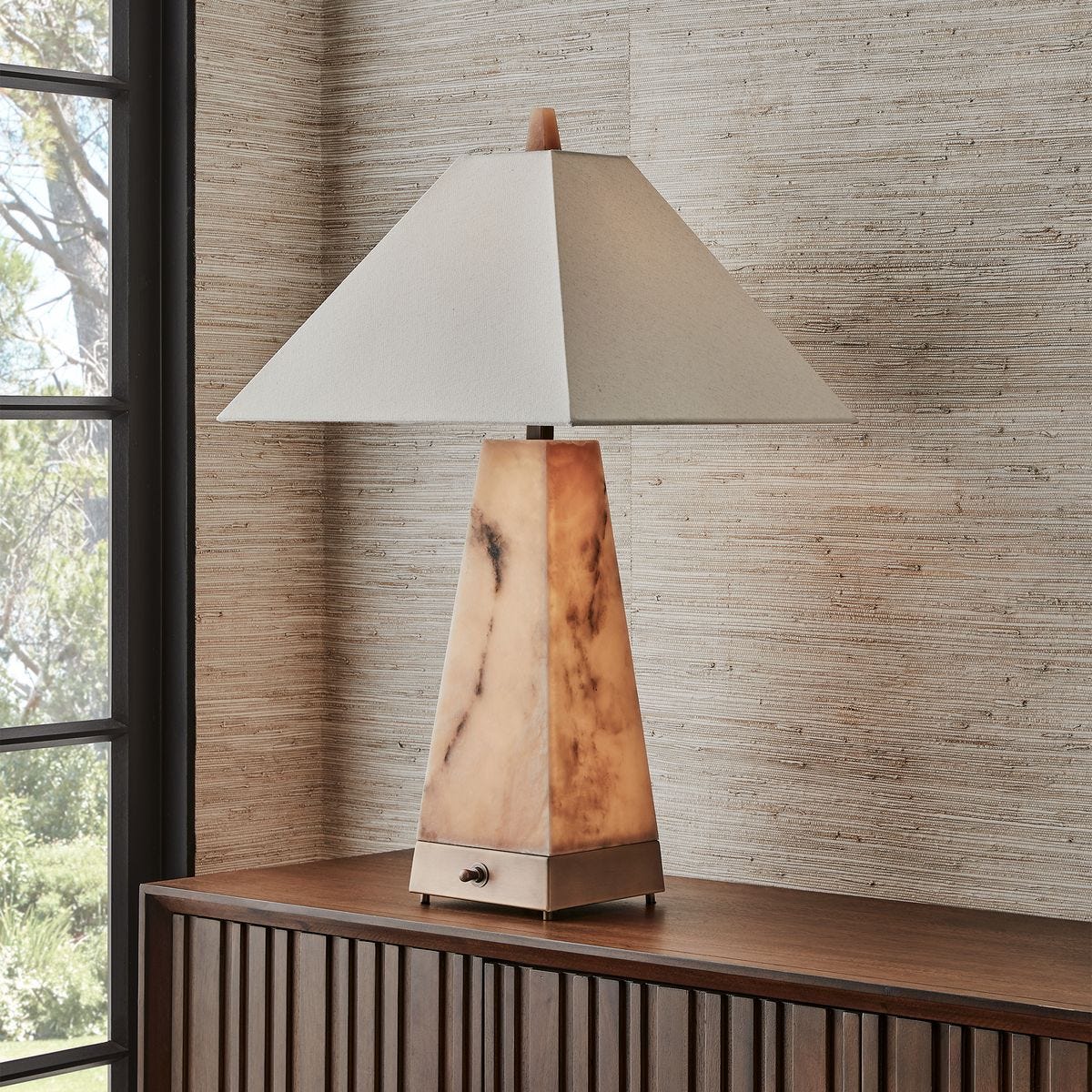 Lit Pyramid Table Lamp