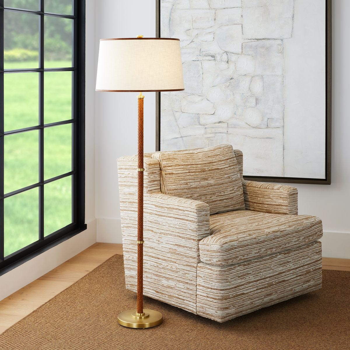 Braided Leather Floor Lamp