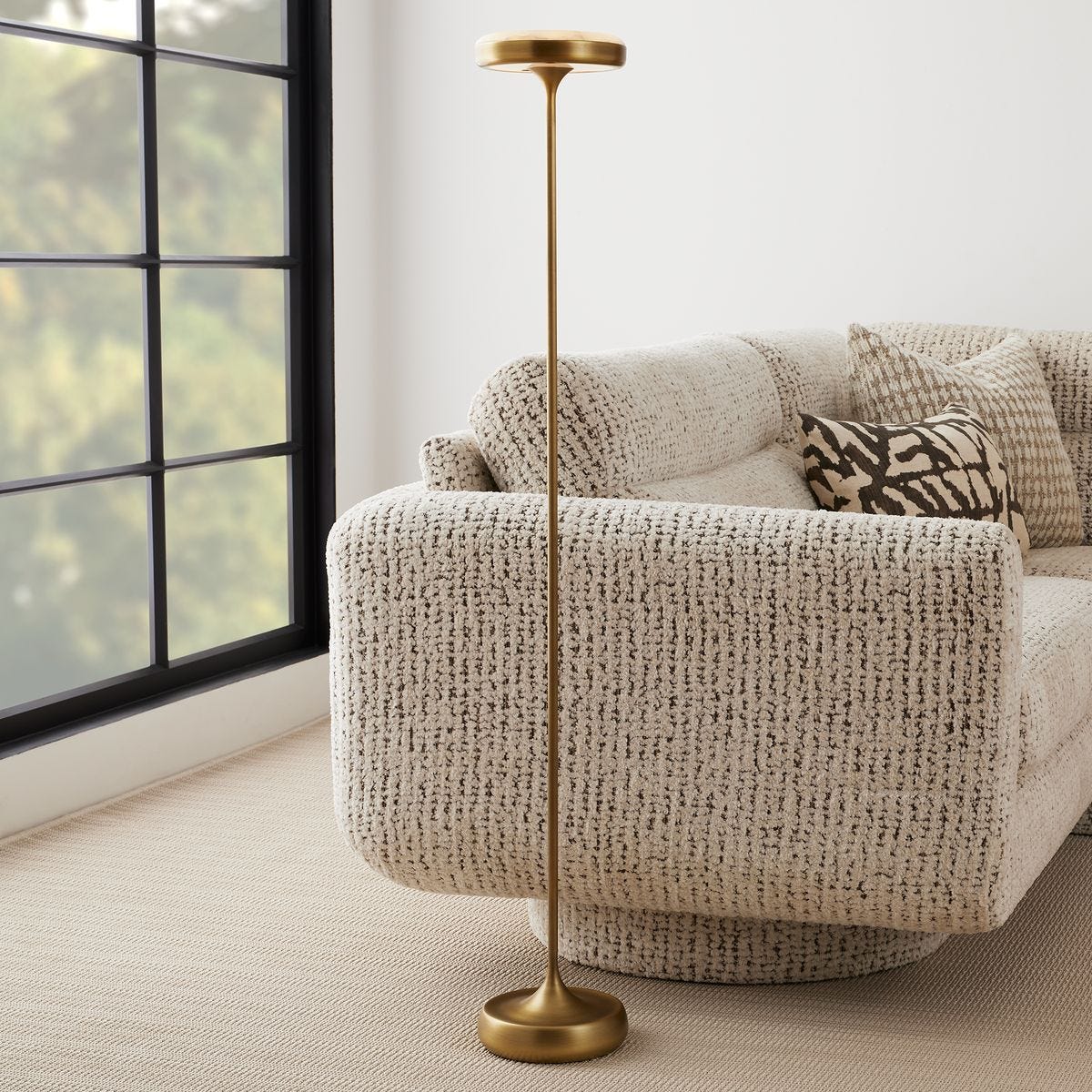 Flat Top Floor Lamp - Brass