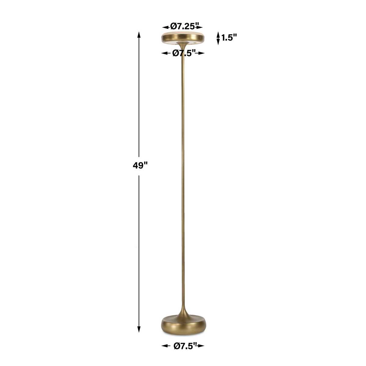 Flat Top Floor Lamp - Brass