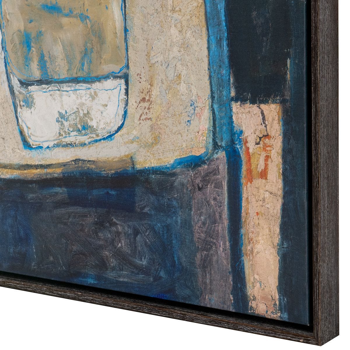 Blue Tableau Framed Canvas