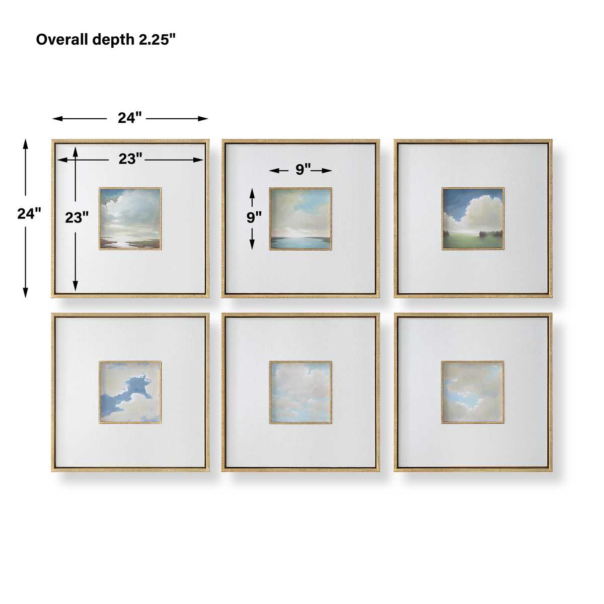 Cumulation Framed Canvases, S/6