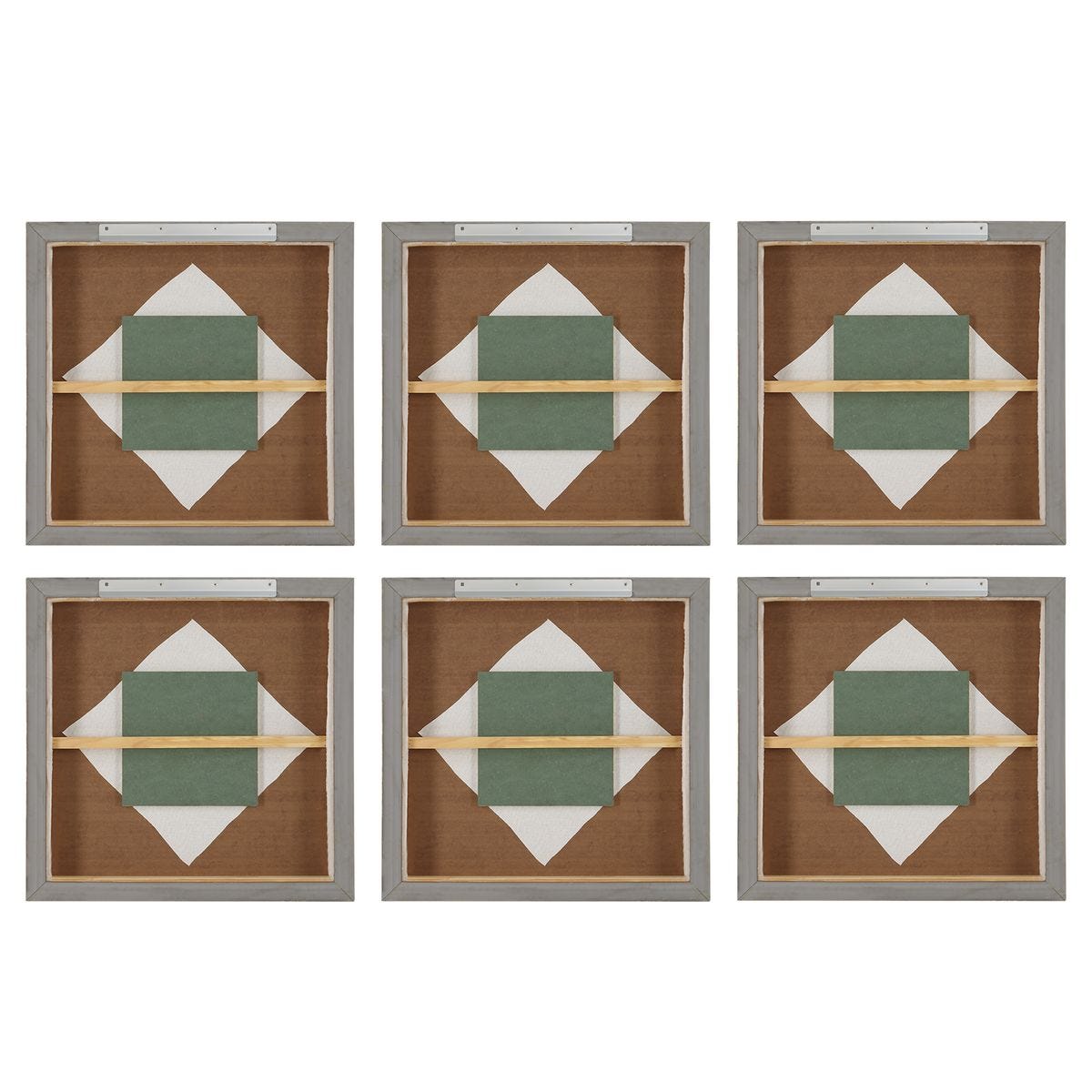 Evening Cumulation Framed Canvases, S/6