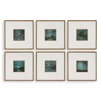 Evening Cumulation Framed Canvases, S/6