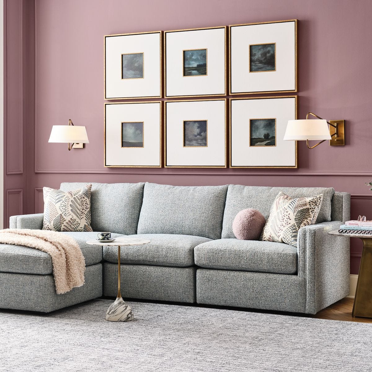 Evening Cumulation Framed Canvases, S/6