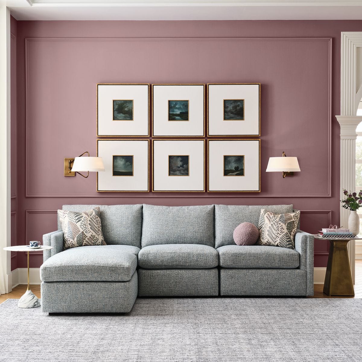 Evening Cumulation Framed Canvases, S/6