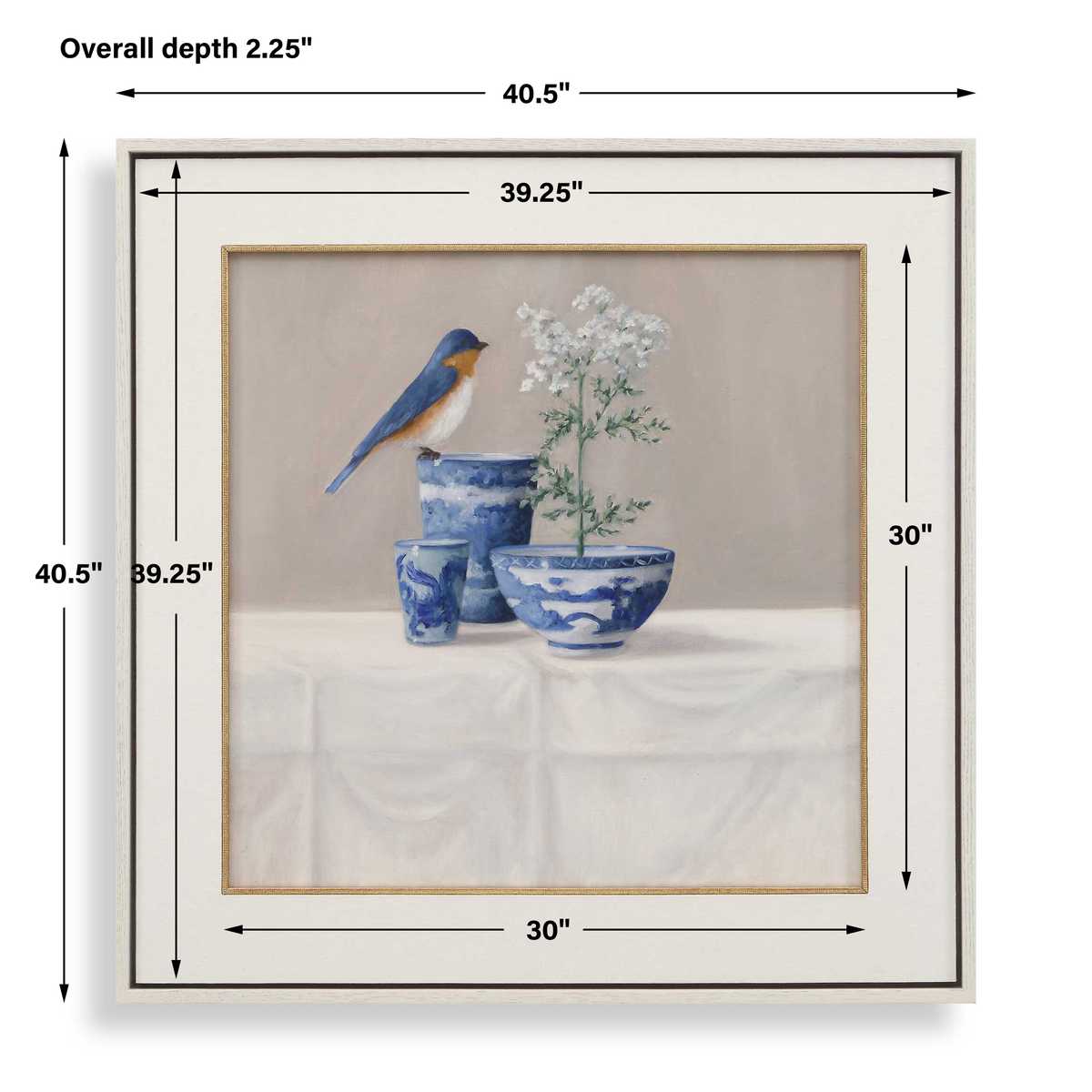 Delft Bird Framed Canvas