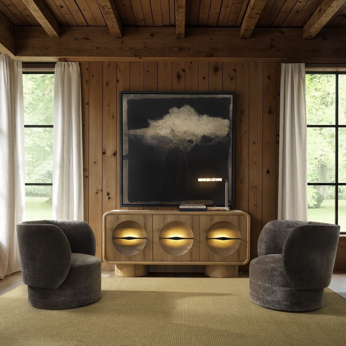 Midnight Cloud Framed Canvas