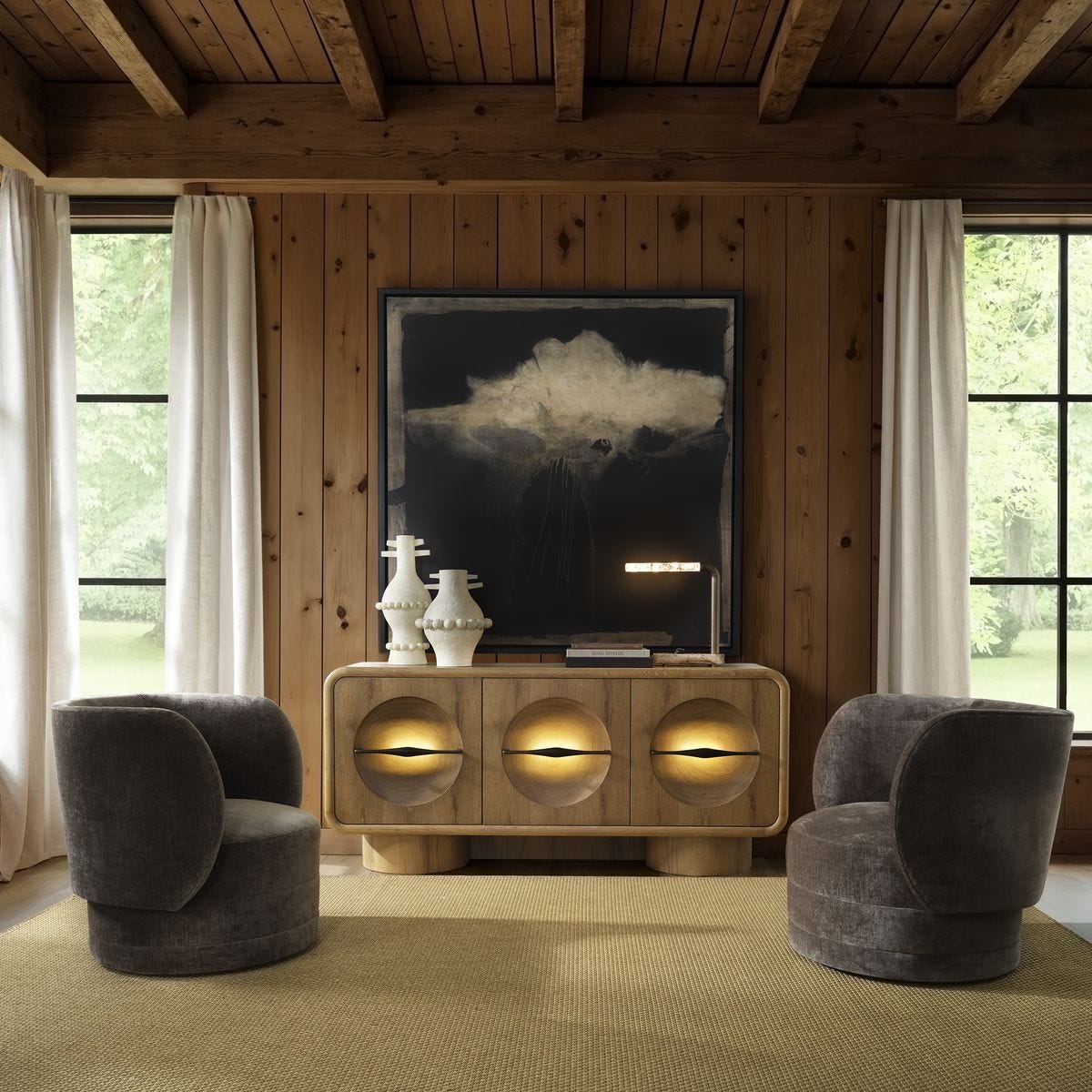 Midnight Cloud Framed Canvas