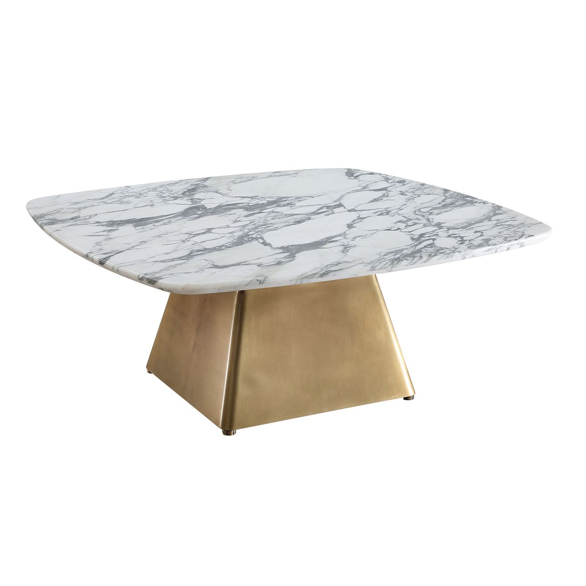 Equilateral Coffee Table - Arabescato/Brass, 2 CARTONS