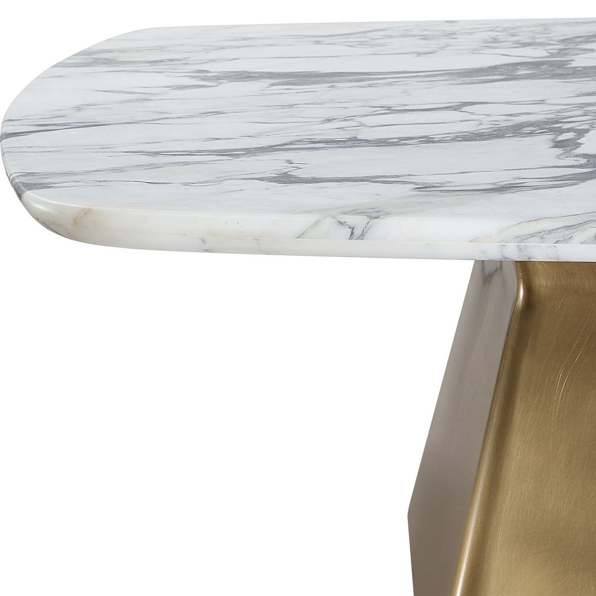 Equilateral Coffee Table - Arabescato/Brass, 2 CARTONS