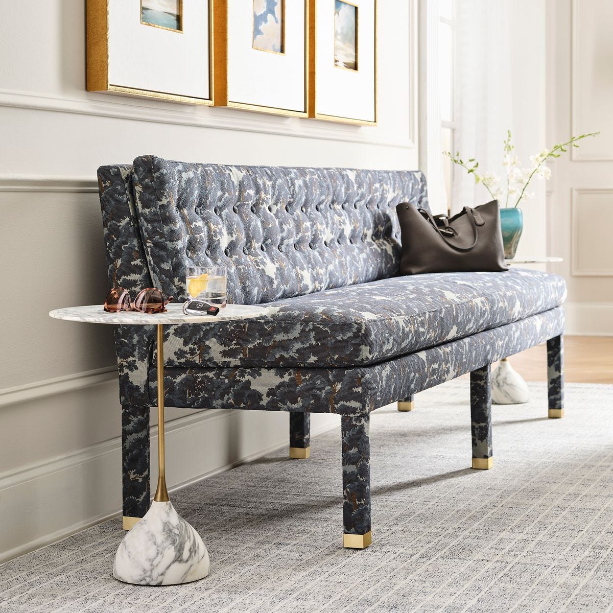 Kiss Accent Table - Arabescato Marble