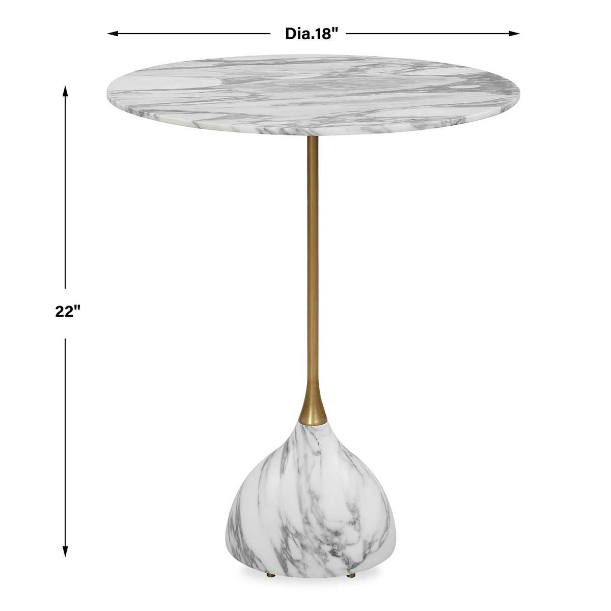 Kiss Accent Table - Arabescato Marble