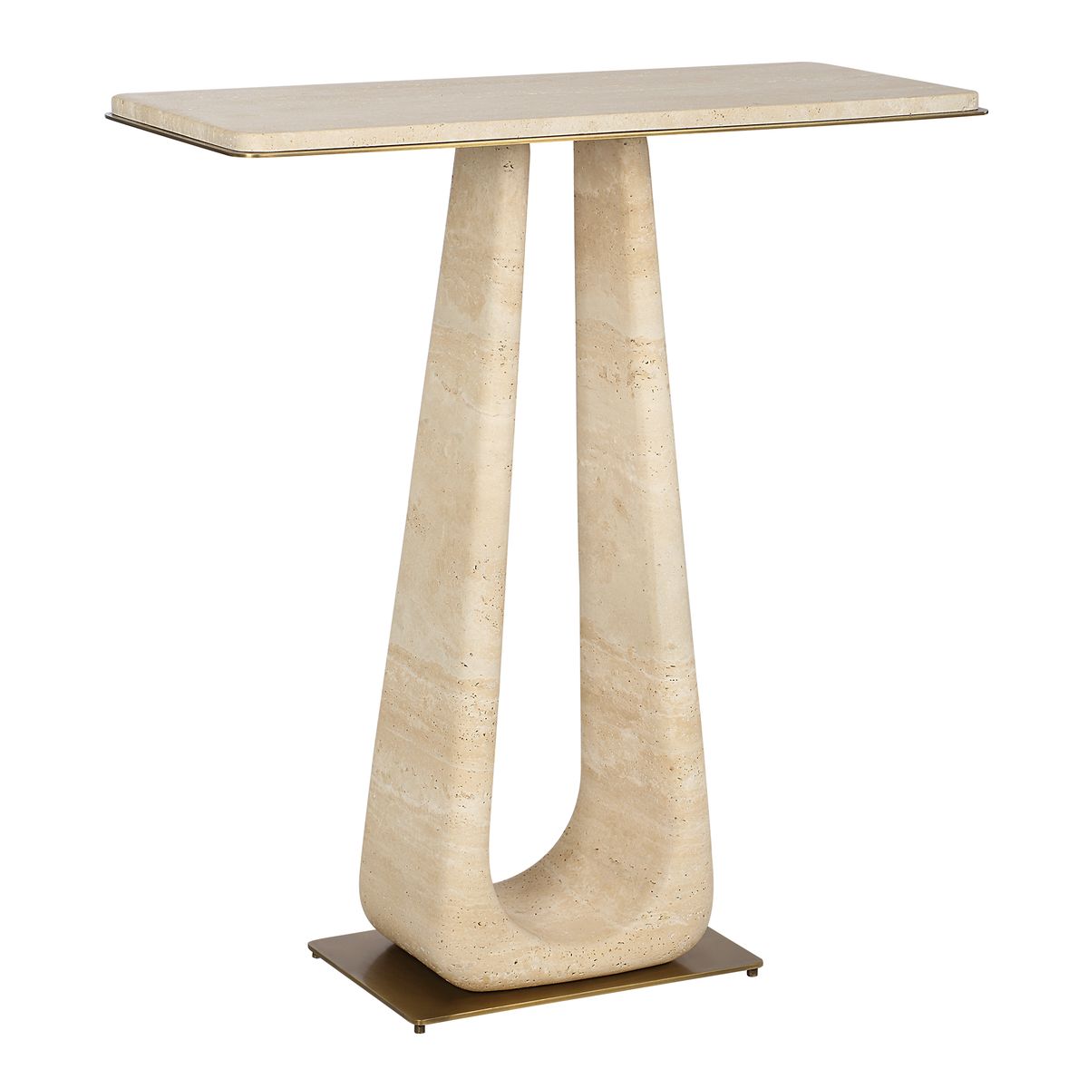 About Turn Console Table - Travertine