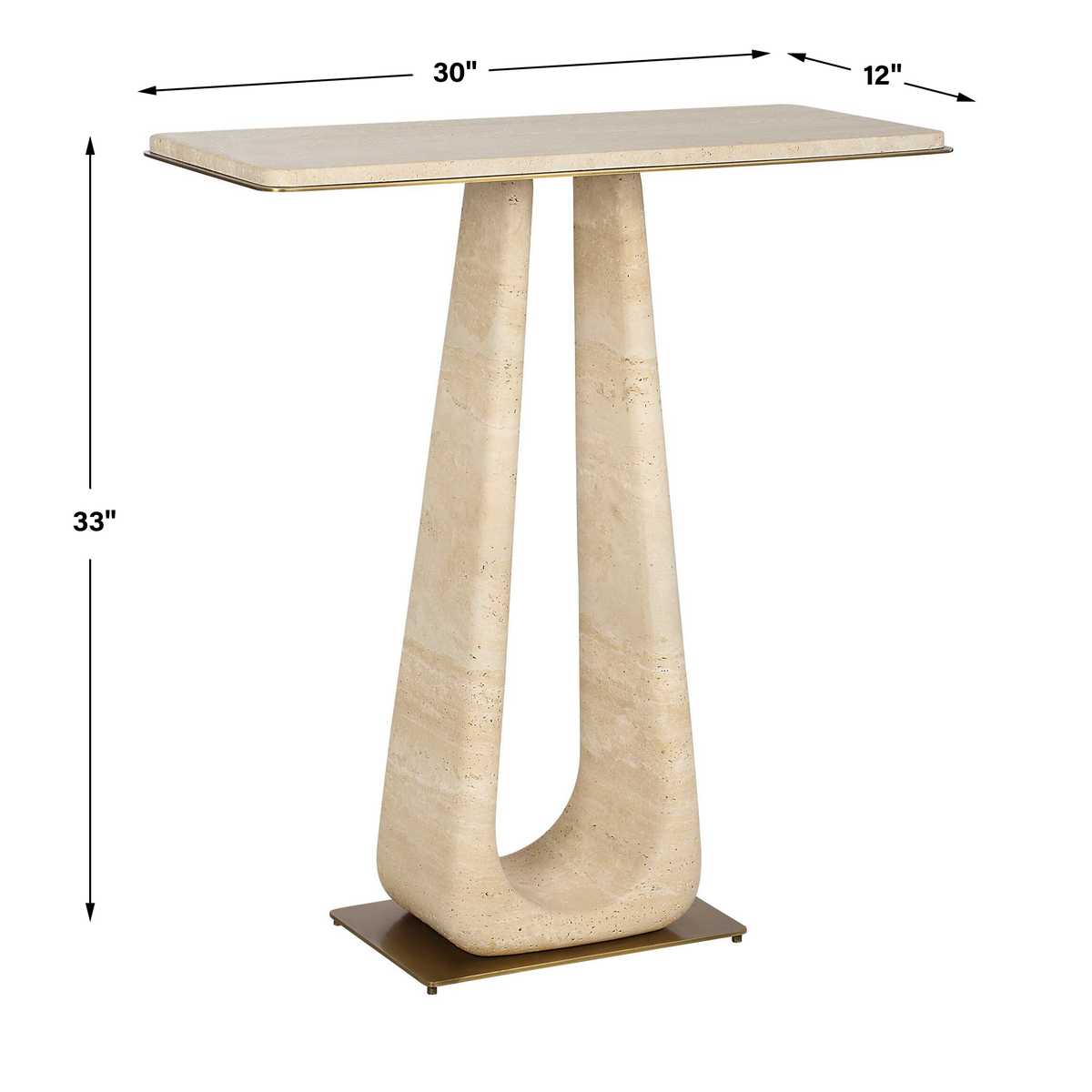 About Turn Console Table - Travertine