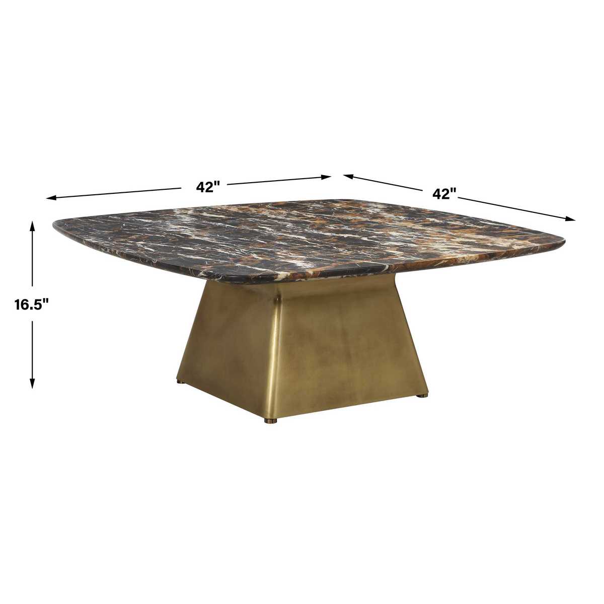 Equilateral Coffee Table - Michelangelo/Brass, 2 CARTONS