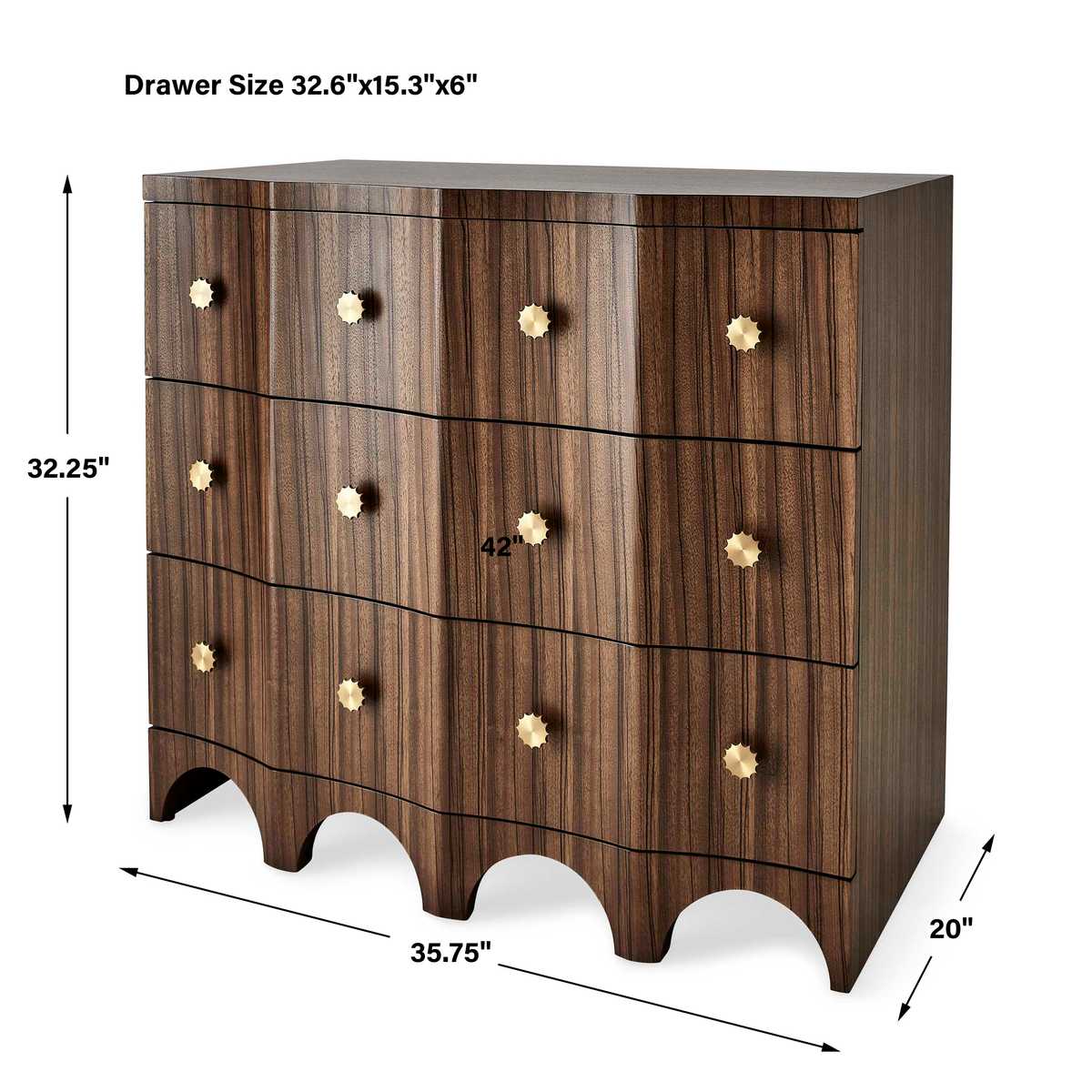 Grand Flute 3 Drawer Chest