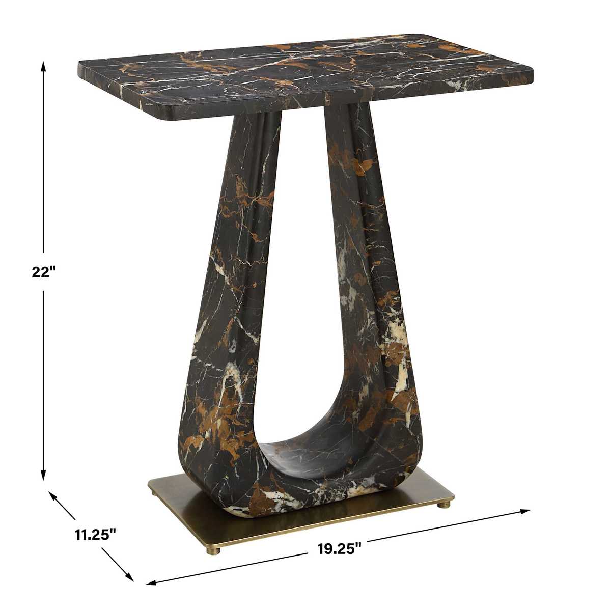 About Turn Side Table - Michelangelo Marble