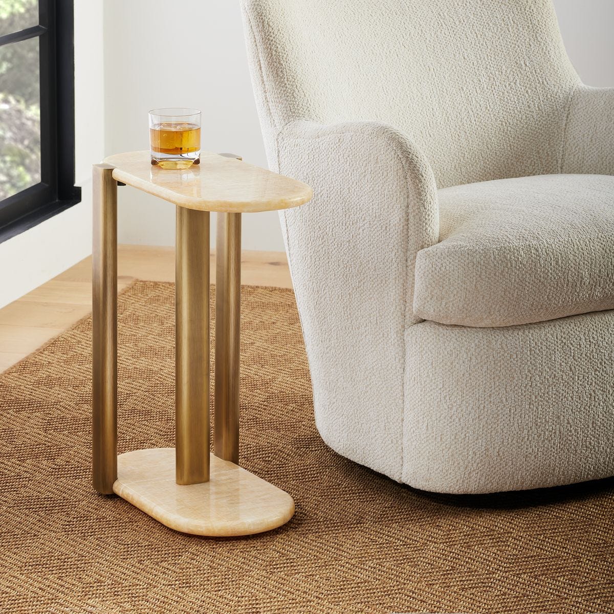 Rounded Cantilever Accent Table