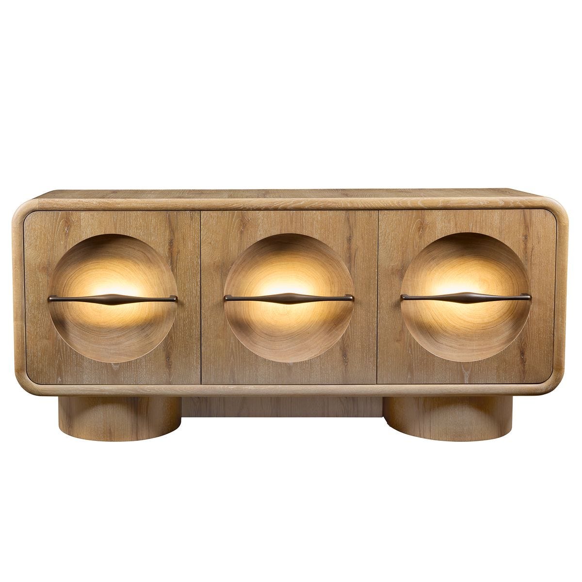 Forest Rings Lighted 3 Door Cabinet