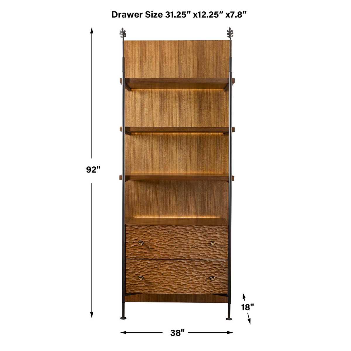Sapling Lighted Storage Etagere