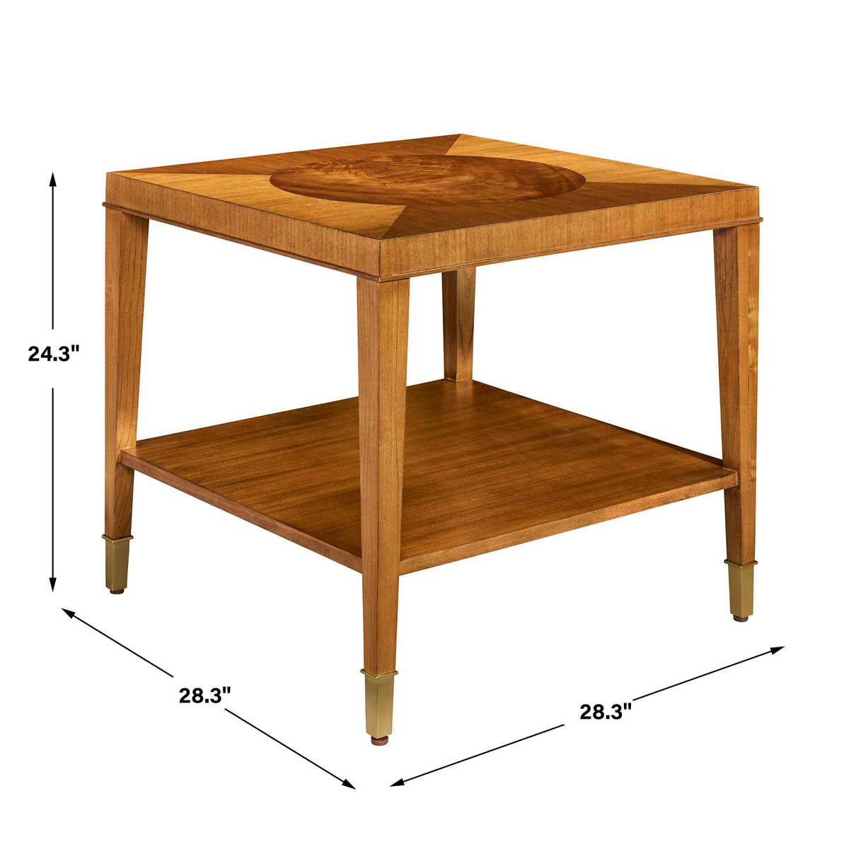 Marquetry Side Table - Medium Golden Brown
