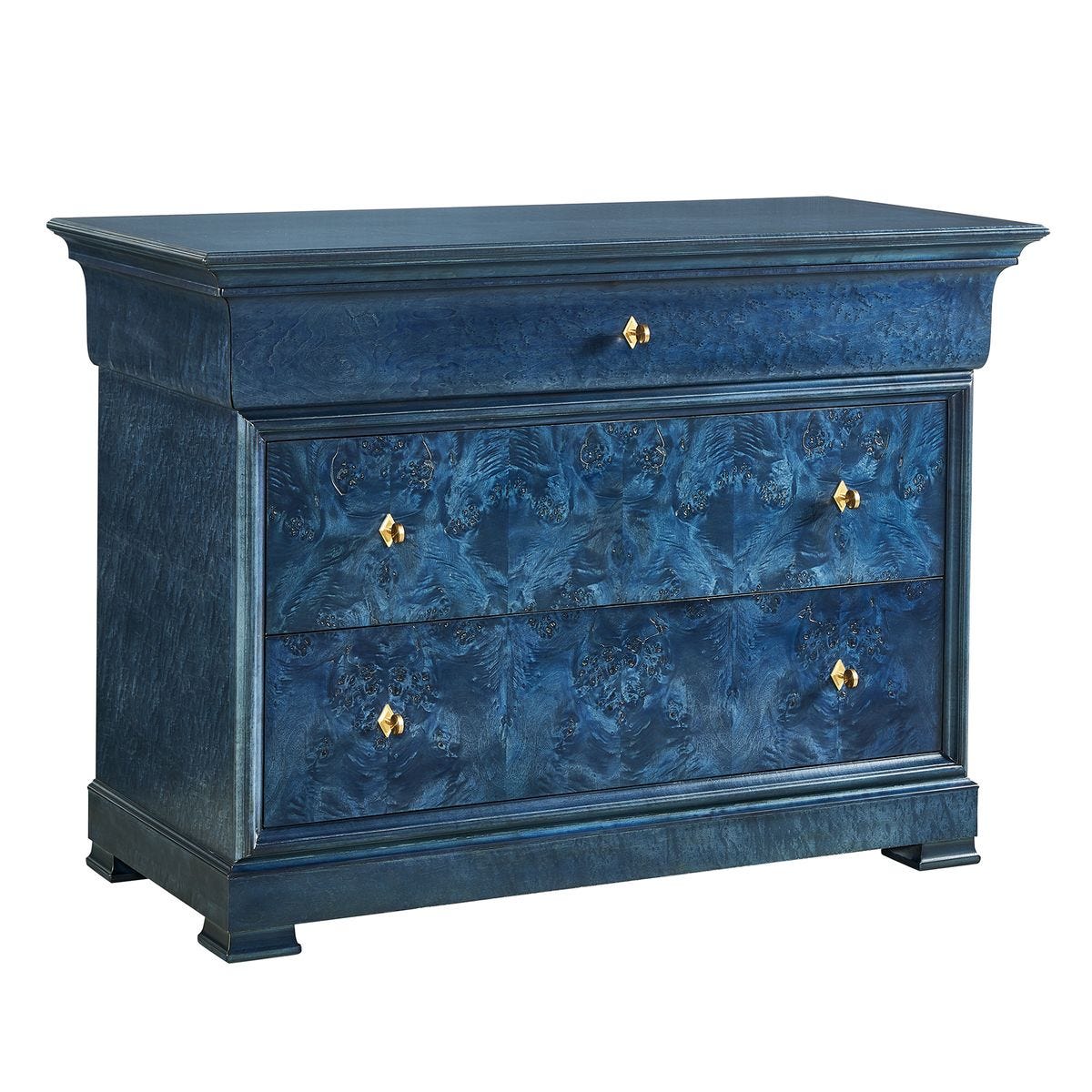 Louis Philippe 3 Drawer Chest - True Blue