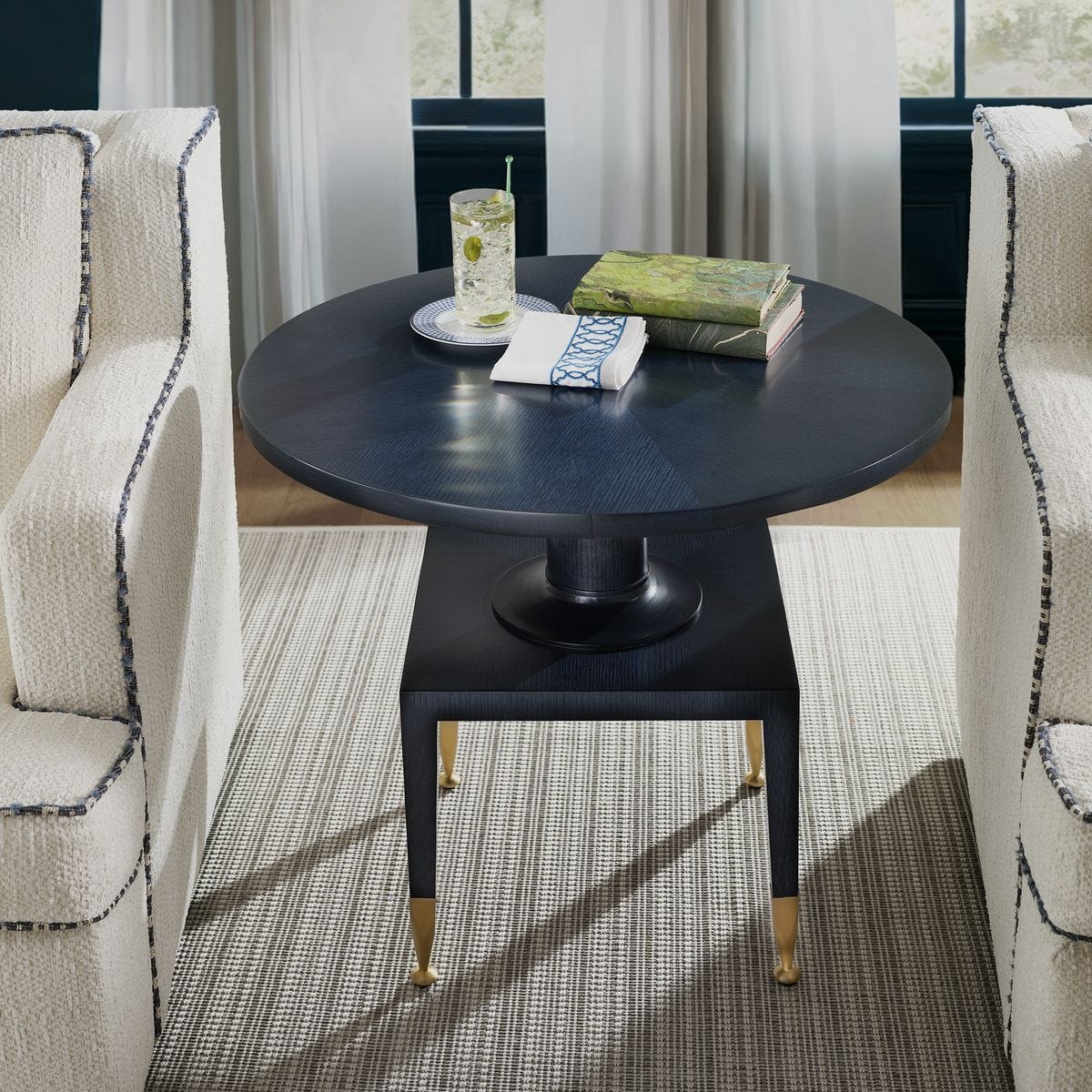 Put You On A Pedestal Side Table - True Blue