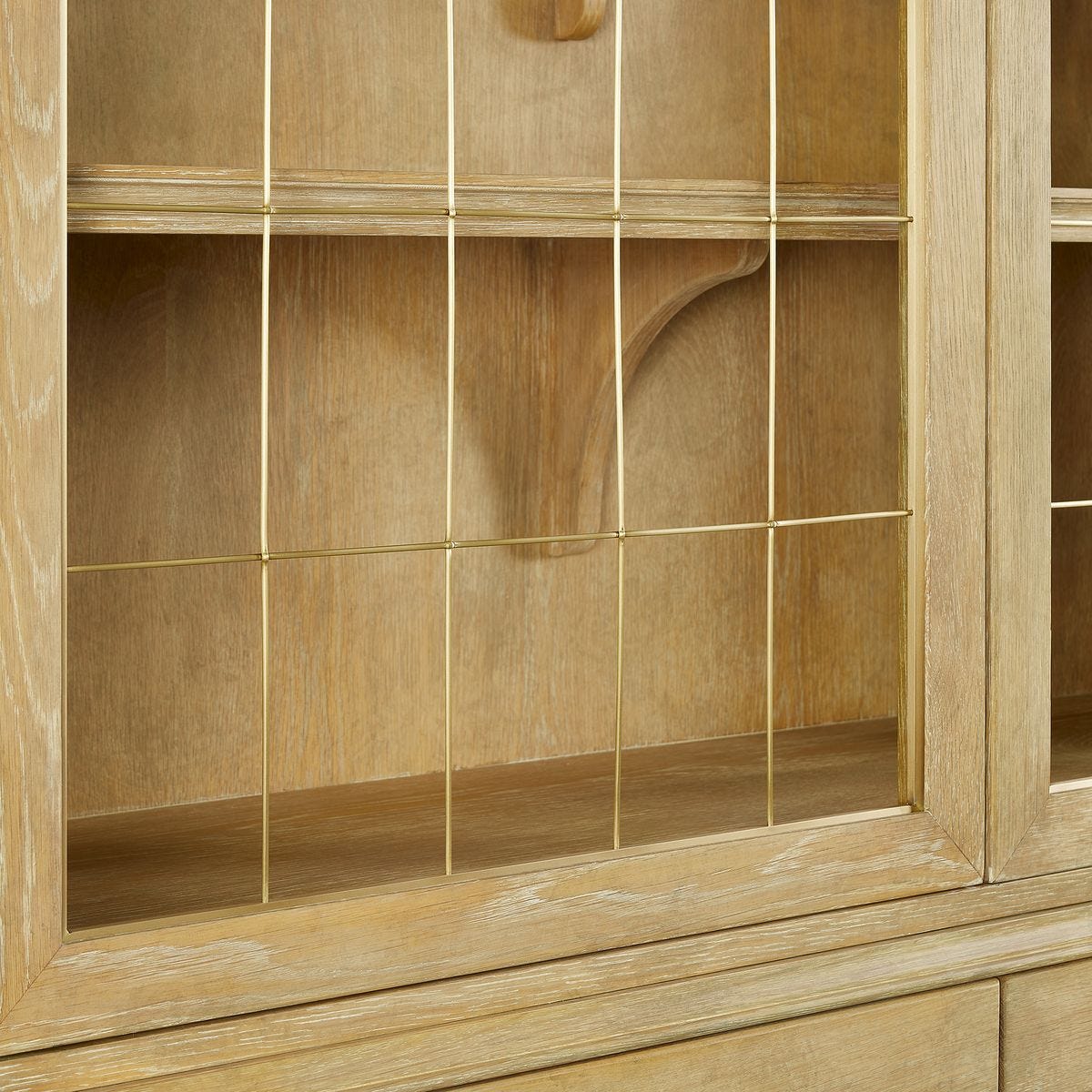 Pediment Tall Cabinet - Scrubbed Light Oak, 2 CARTONS