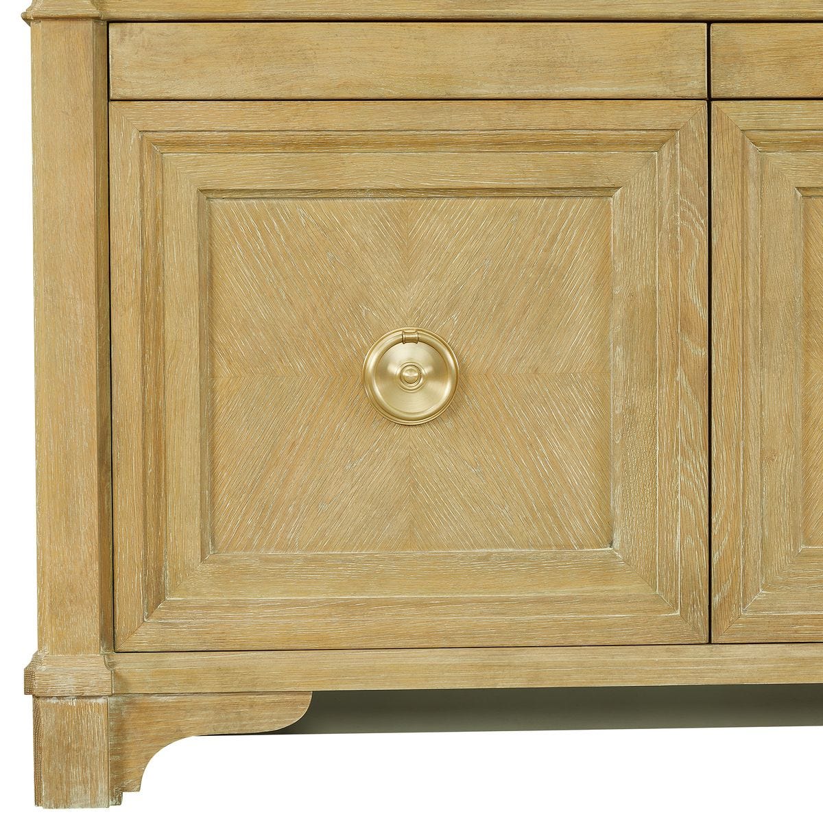 Pediment Tall Cabinet - Scrubbed Light Oak, 2 CARTONS