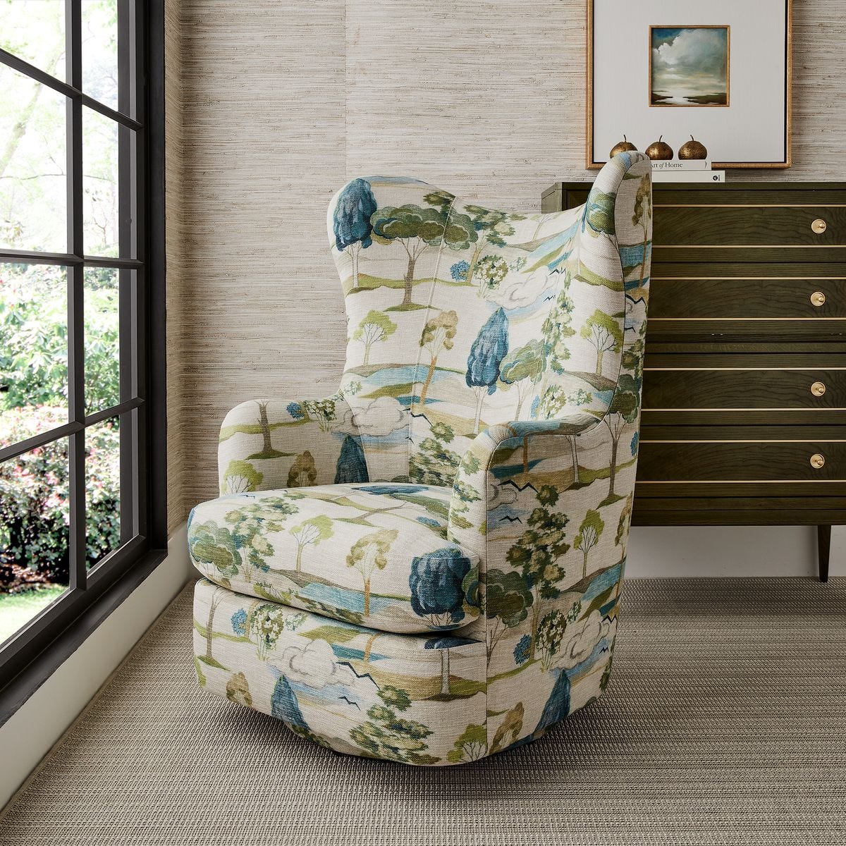Hot Wing Swivel Chair - Enchanted Meadow
