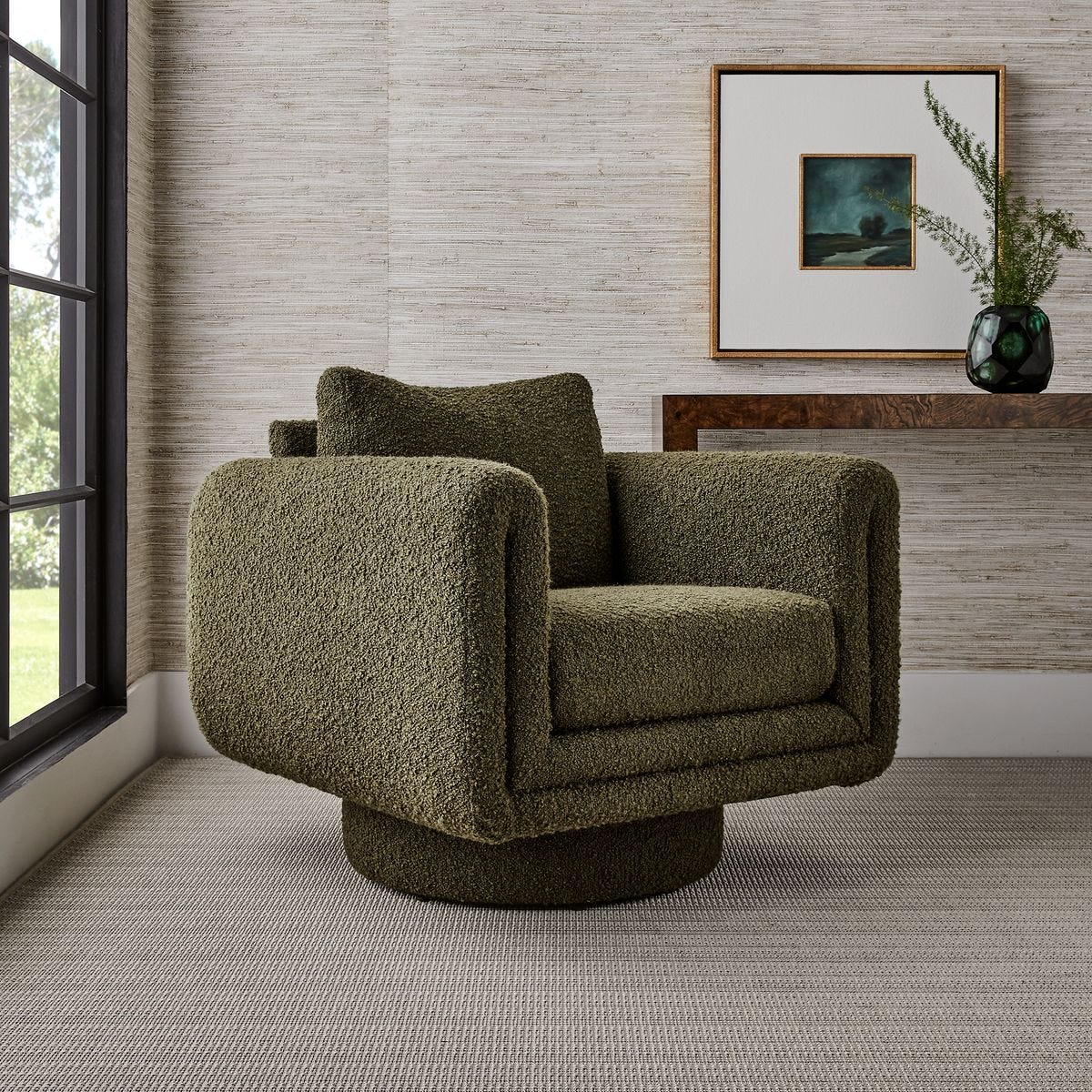 Loop Swivel Chair - Bumpy Ride Moss