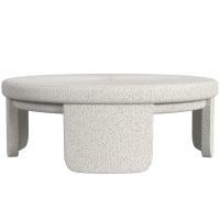 Give It A Rest Ottoman, Round - Cuddly Cream