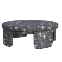 Give It A Rest Ottoman, Round - Baltic Forest Blue