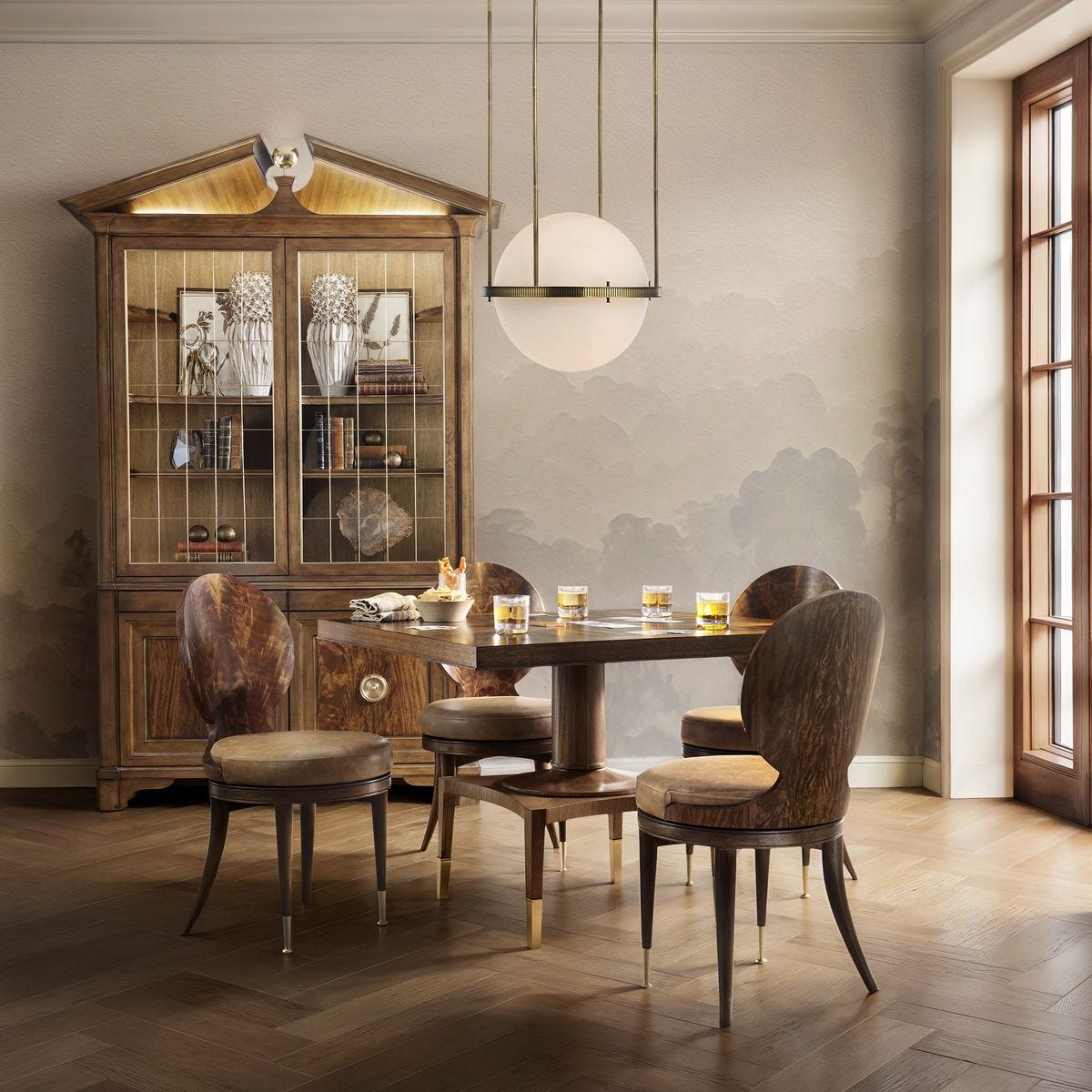 Mix and Mingle Dining/Game Swivel Chair-Golden Brown Okoume