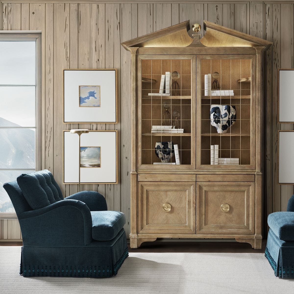 Hobnob Swivel Chair - Blue Danube