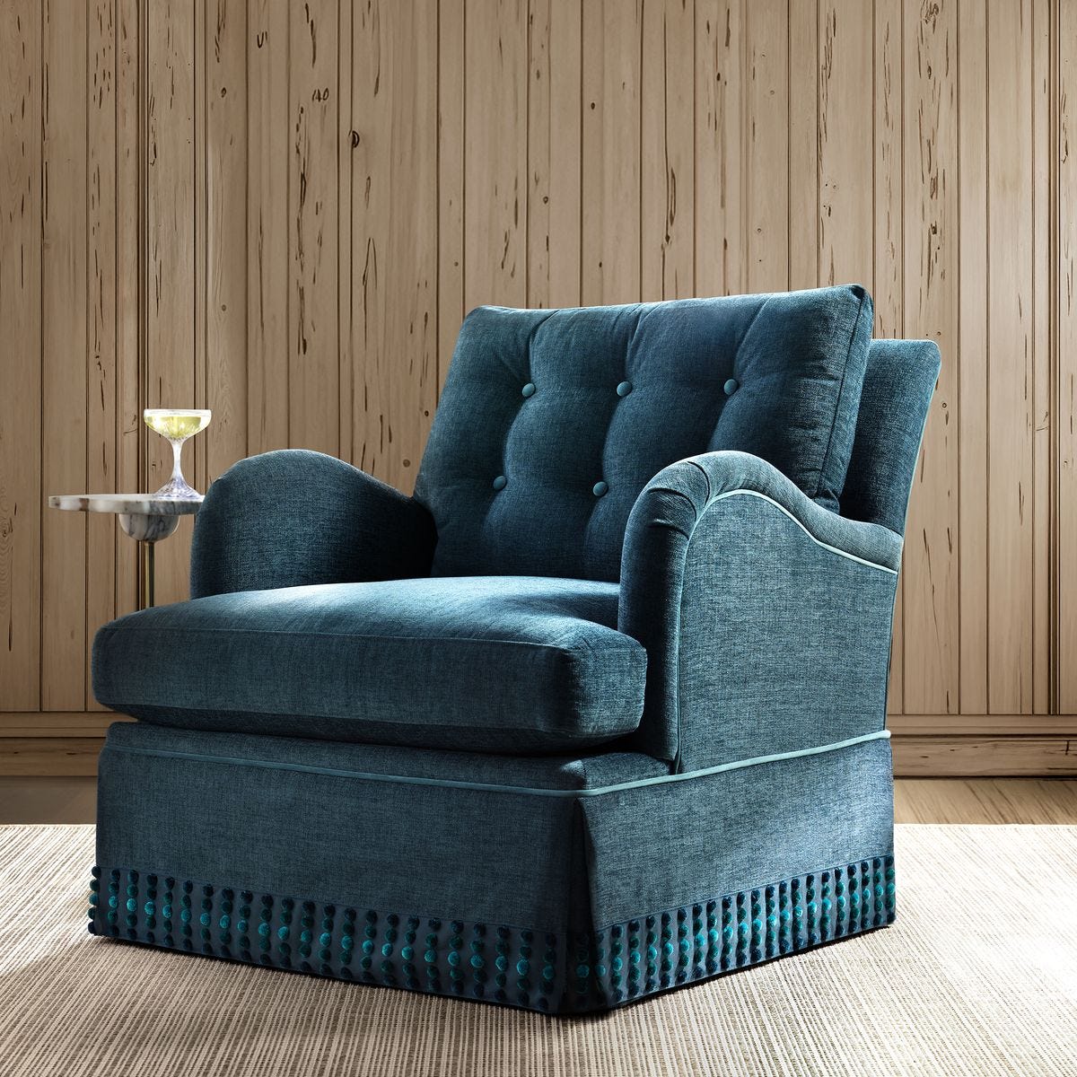 Hobnob Swivel Chair - Blue Danube