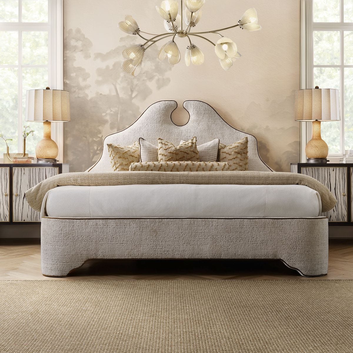 Keyhole Bed, King - Splendor Sesame/Bliss Bronze, 2 Cartons