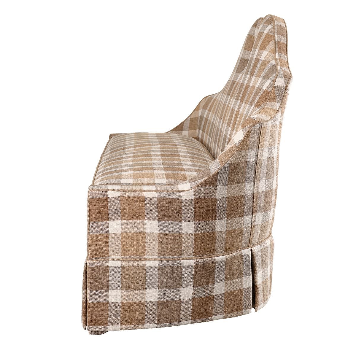 Keyhole Skirted Bench - Buffalo Plaid Neutral