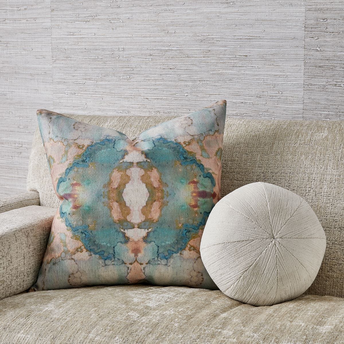 Spectrum Pillow - Blush/Aqua