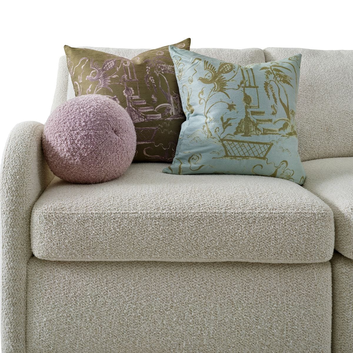 Vintage Folly Pillow - Olive/Lilac