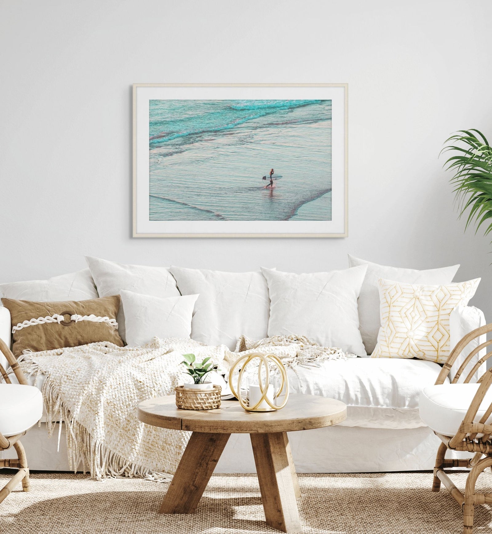 Blue Water Surfer 1 in a room