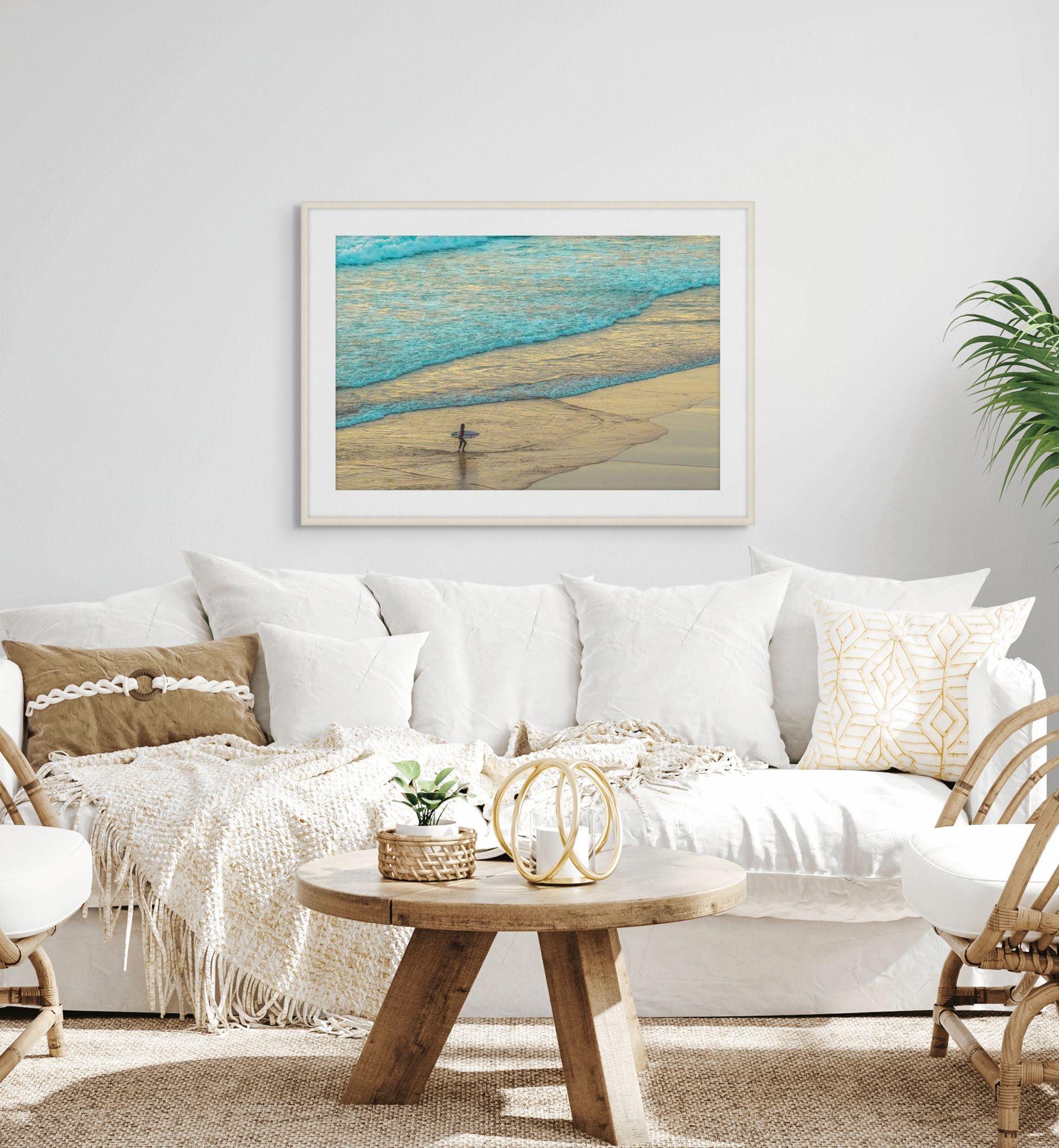 Blue Water Surfer 2 in a room